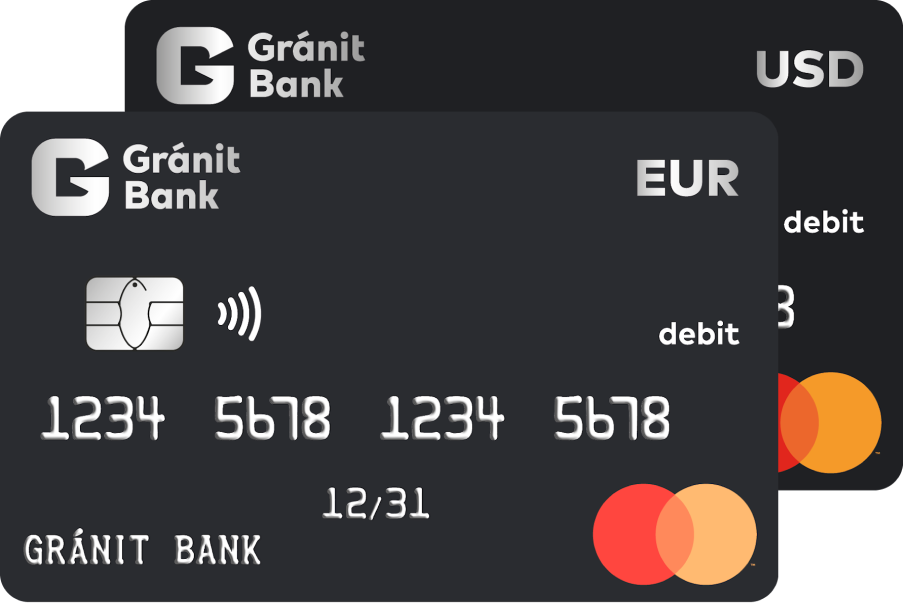 Gránit EUR és USD bankkártyák